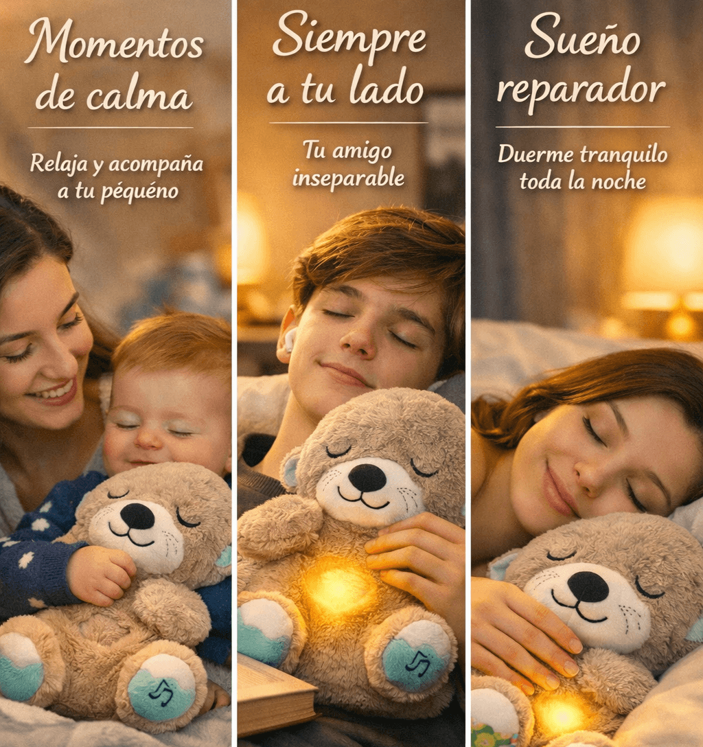 Nutria Relajante con Luz Calmante y Función de Respiración Rítmica.