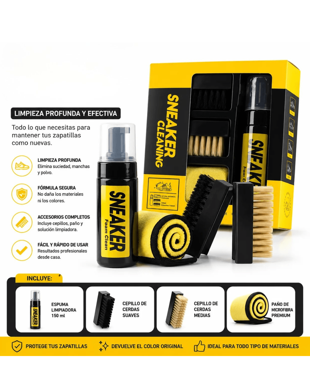 Sneaker Cleanning: Limpieza profunda sin dañar material.
