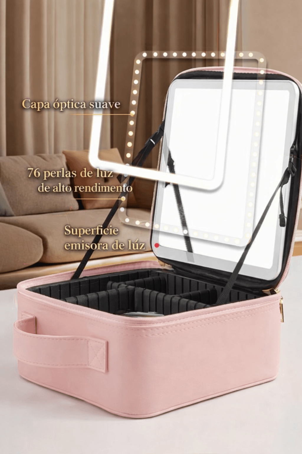 Cosmetiquero con Luz LED    (No incluye maquillaje)