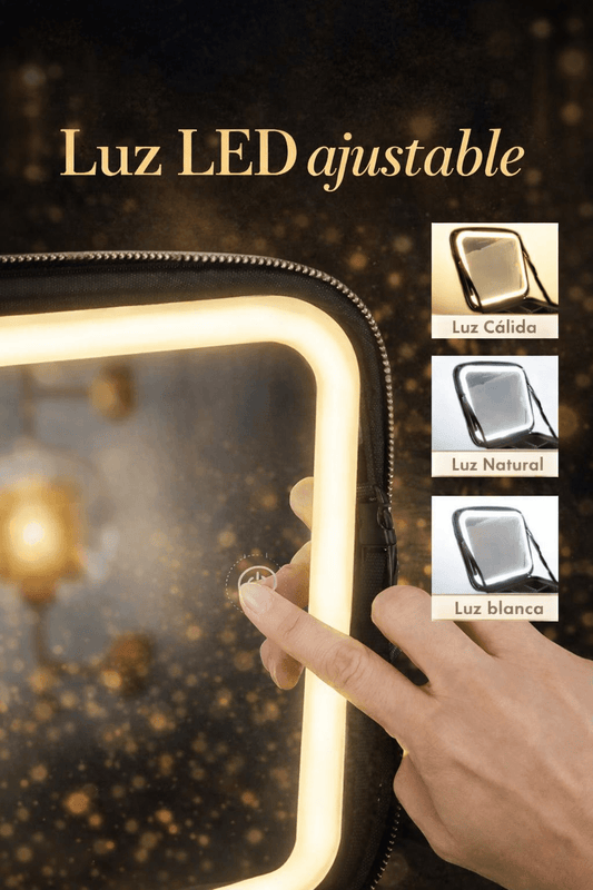 Cosmetiquero con Luz LED    (No incluye maquillaje)