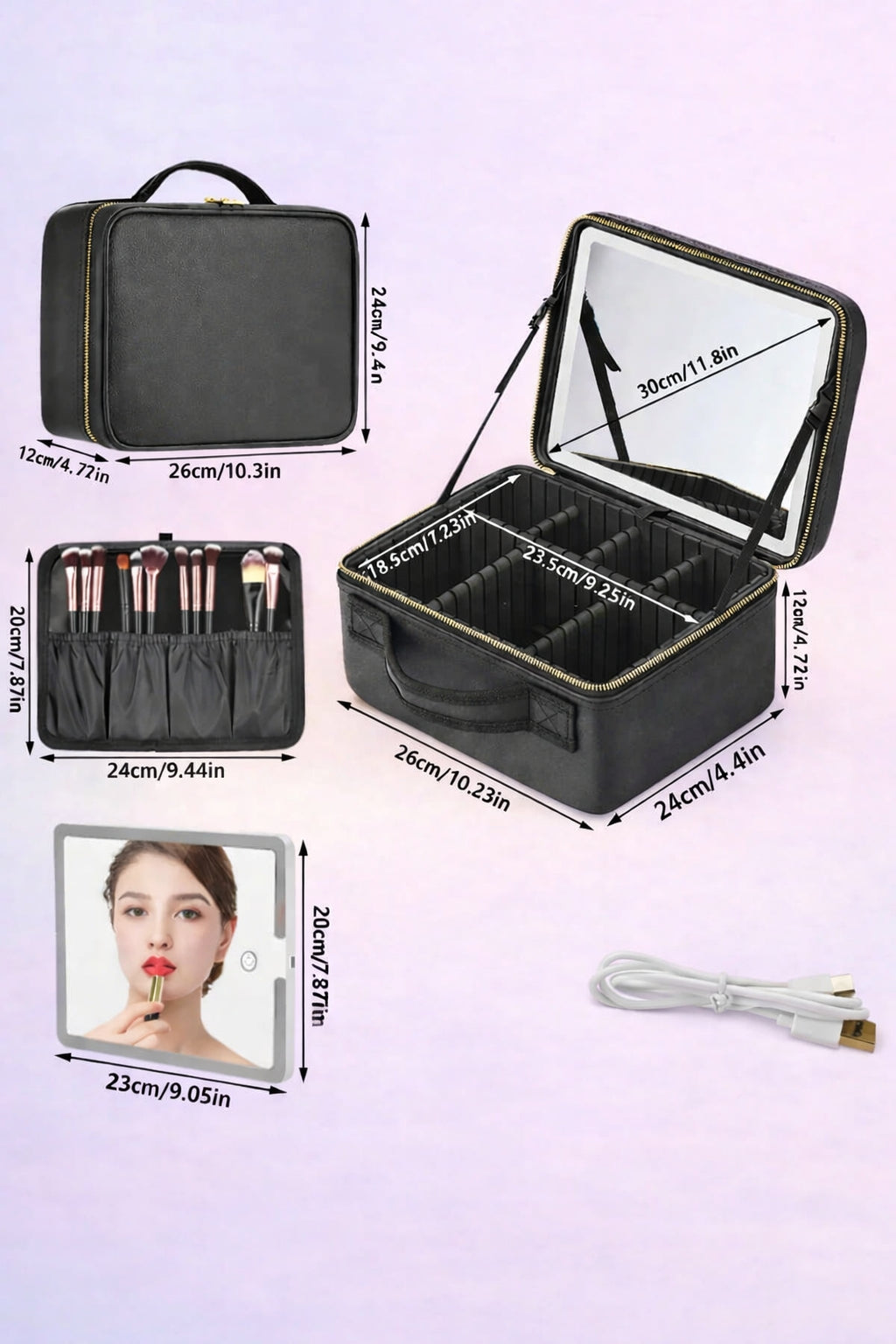 Cosmetiquero con Luz LED    (No incluye maquillaje)